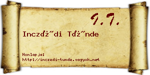 Inczédi Tünde névjegykártya